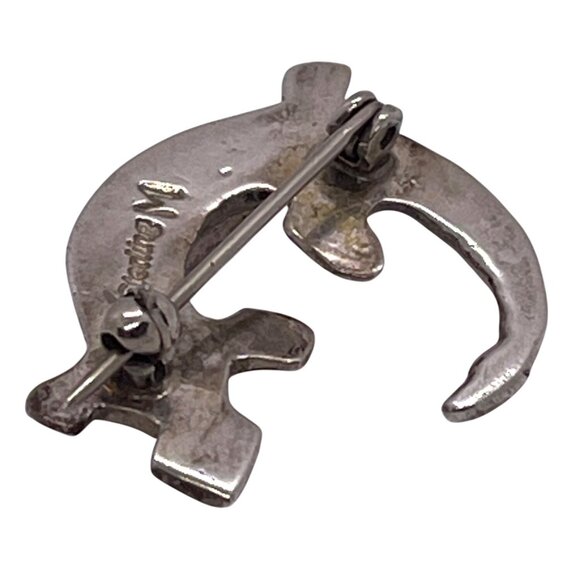 Sterling Silver Navajo Native American Signed Mosaic Inlay Lizard Brooch Pin VTG - Picture 6 of 9